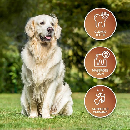 Wildfang® Leather Dog Toy, Medium – Soft Dog Chew Toys for Gentle Chewers, Puppies, Senior or Older Dogs with Sensitive Teeth – Non-Toxic, Stuffless, 5mm Leather Dog Bone for Dogs 22–33 lbs, Pack of 1