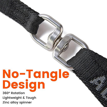 HOWGO Double Dog Leash, No Tangle 360° Swivel, Adjustable Two Padded Handles, Double Clip Dog Leash Coupler Splitter for 30~150 lbs Large and Medium Breeds (Mint Green, 4/5'' x 4.8 FT, Std)