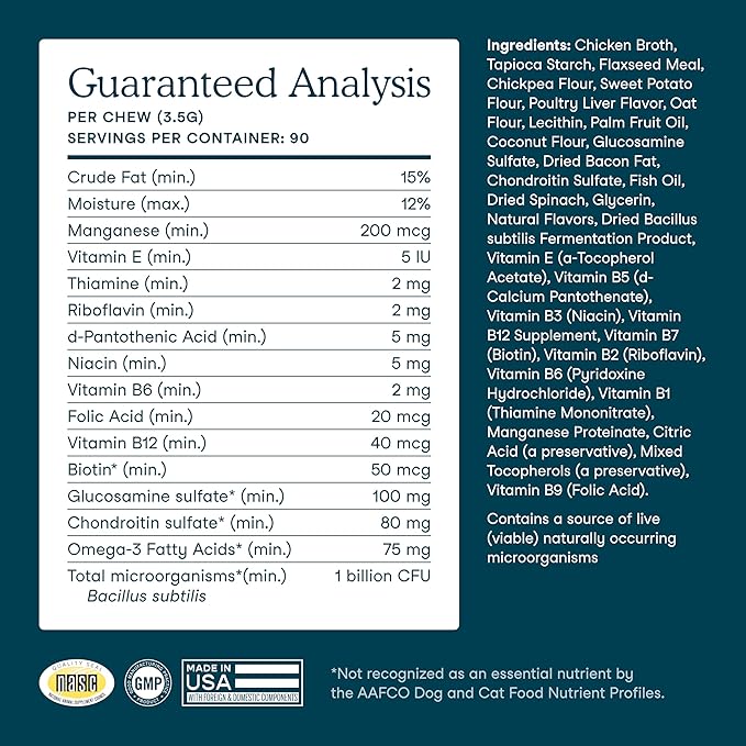 Fera Pets Dog Multivitamin Chews with Glucosamine and Probiotics - Essential Dog Vitamins & Minerals - Promotes Healthy Digestion & Joints - Boosts Skin & Coat Health with Omega-3s - 10 Soft Chews