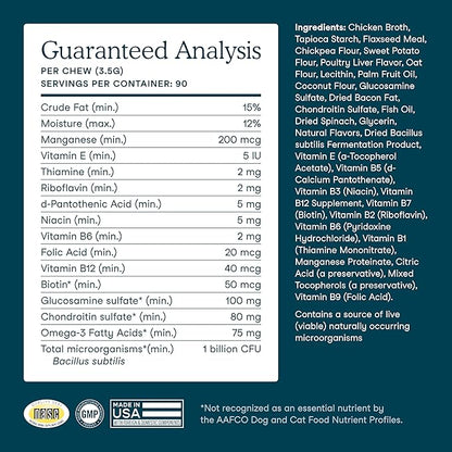 Fera Pets Dog Multivitamin Chews with Glucosamine and Probiotics - Essential Dog Vitamins & Minerals - Promotes Healthy Digestion & Joints - Boosts Skin & Coat Health with Omega-3s - 10 Soft Chews