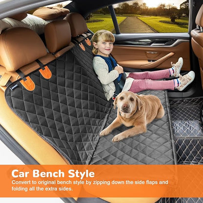 URPOWER Dog Car Seat Cover for Pets 100% Waterproof Seat Cover Hammock 600D Heavy Duty Scratch Proof Nonslip Durable Soft Back Seat Covers for Cars Trucks and SUVs