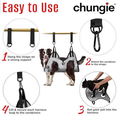 Dog Grooming Hammock for Dogs – Dog Restraint for Nail Trimming with Pet Nail Clipper – Dog Sling for Grooming, Dog Hammock for Nail Cutting & Grooming Harness (Legs Spacing:13-16”)/Max W:60lb)