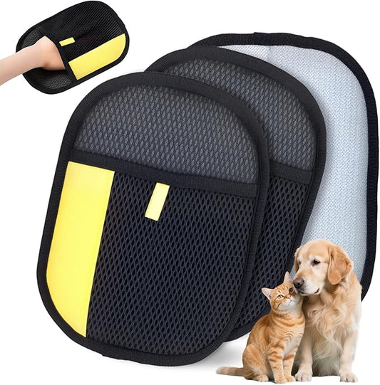 XSDLSSLY Pet Hair Removal Gloves for Cats and Dogs. The Latest Reusable electrostatic pet Hair Removal Gloves.Pet Hair Removal Tool Suitable for Sofas, Bed Sheets, Clothing, and car Seats（2Pcs ）