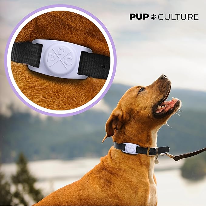 Pup Culture AirTag Dog Collar Holder, Extra-Durable, Lightweight, and Protective AirTag Case for Dog Collar