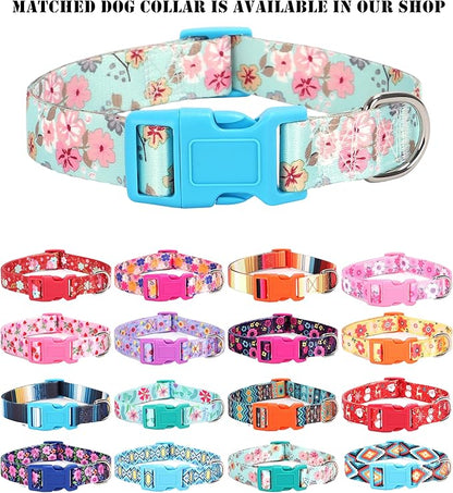 Moonpet Step in Dog Harness Leash Set- All Weather Reflective No-Pull Floral Pattern Padded Mesh Vest Harness for Cats Puppy Extra-Small Small Medium Large Dogs - Bell Orchid - XXS