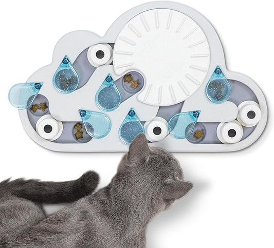 Catstages Nina Ottosson Rainy Day Puzzle & Play – Interactive Cat Puzzle Feeder for Indoor Cats, 19 Hidden Treat Compartments, Slow Feeder, Durable & Easy‑Clean