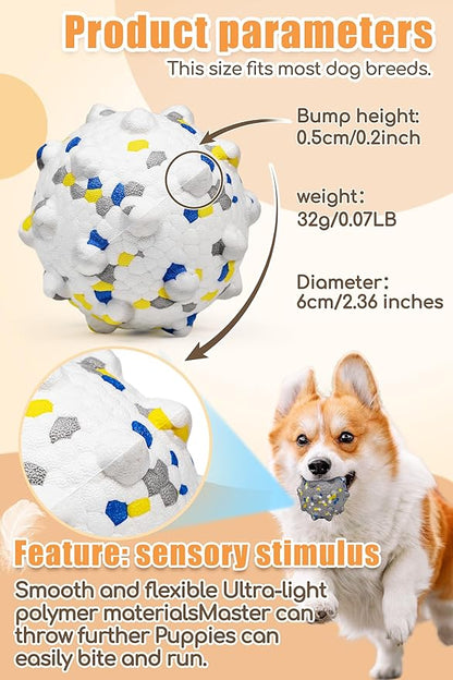 Moonorange 2.36'' Dog Balls for Dogs Aggressive Chewers Indestructible Tennis Durable Bouncy Interactive Dog Toy Balls for Fetch Game Floating Training(White Medium)