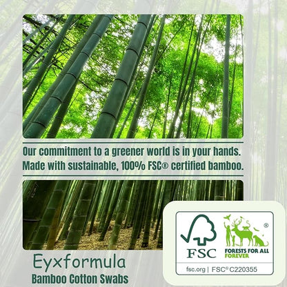 eyxformula 6 Inch Long Cotton Swabs for Pet Cleaning, Bamboo Handle, Pet Ear Cleaning Solution Supplies for Dogs and Cats (100 pcs Large Cotton swabs)
