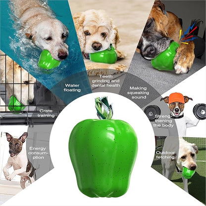 TLKNG Large Size Green Apple Squeaky Dog Toy for Medium/Large Aggressive Chewers Breeds Dogs Durable Bouncy Squeak Ball