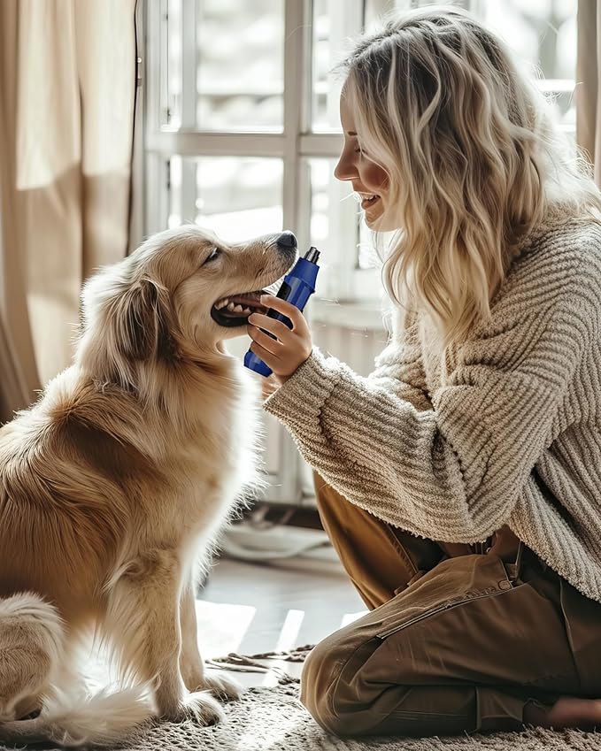 7-Speed Dog Nail Grinder with LED Light – Ultra Quiet Electric Pet Nail Trimmer for Large Dogs & Cats – Professional Grooming Tool with Dust Collector, One-Hand Speed Control & Instant Stop Safety