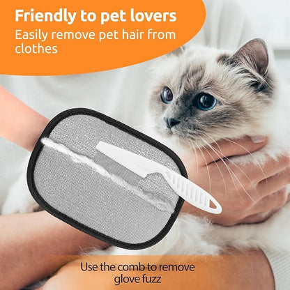 SAWMONG Pet Hair Removal Glove, 2Pcs Cat & Dog Reusable Pet Hair Remover Gloves New Upgrade, Grooming Pet Hair Remover Tool