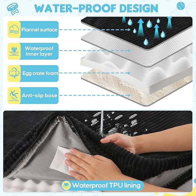 Dog Car Bed, Non-Slip Backseat Extender Pet Mat, Removable Washable Dog Bed for SUVs, Sedans & Trucks, Anti-Slip Travel Bed for Dogs, Easy Clean & Scratch-Proof & Comfort (50"x24.6")