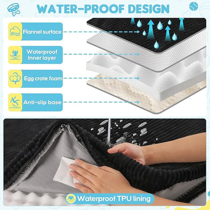 Dog Car Bed, Non-Slip Backseat Extender Pet Mat, Removable Washable Dog Bed for SUVs, Sedans & Trucks, Anti-Slip Travel Bed for Dogs, Easy Clean & Scratch-Proof & Comfort (Medium (50"L×24.6"W×2"H))