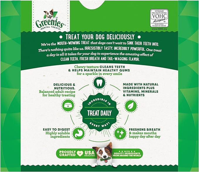 Greenies Veterinarian-Recommended Adult Natural Dental Dog Treats Petite Size, Original Flavor, 54 oz. Pack, 90 Count