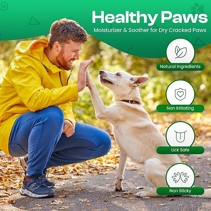 Dog Paw Balm for Dogs & Cats – Elbows, Nose and Paw Protector – Only 8 Vegan Ingredients, All-Weather Protector, Dog Nose Balm (2.6 oz)