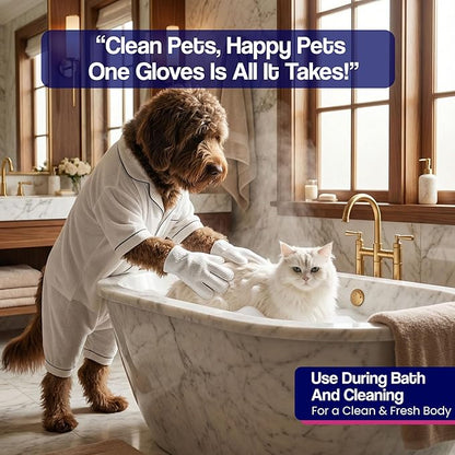 Dr. Paws Glove & Go Grooming Wipes for Dogs & Cats - Paraben Free, Alcohol Free, Lick-Safe, Hypoallergenic, Oatmeal Scented Dog Wipes for Paws and Butt, Puppy Wipes (20 Count)