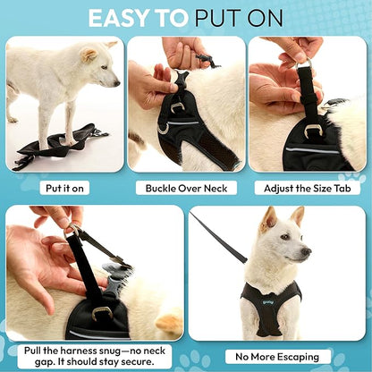 Gooby Escape Free Easy Fit X Step in Dog Harness - Vegas Black, X-Large