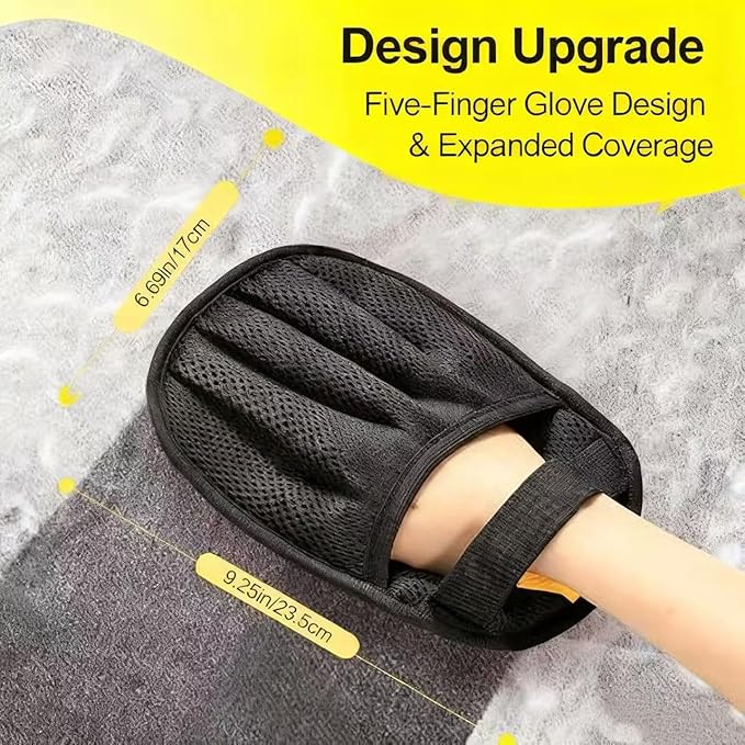 Amouy Pet Hair Removal Glove for Cats & Dogs, 2 PCS Upgraded Five-Finger Electrostatic Pet Hair Gloves, Reusable Magic Brush Pet Hair Remover Tool for Laundry, Couch, Carpet, Car Seat