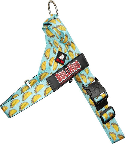 BULLHUG Adjustable Dog Harness– No Pull, No Choke – for English Bulldogs, French Bulldogs, Pugs & Broad-Chested Breeds – Easy, Safe Walks (Taco, Small)