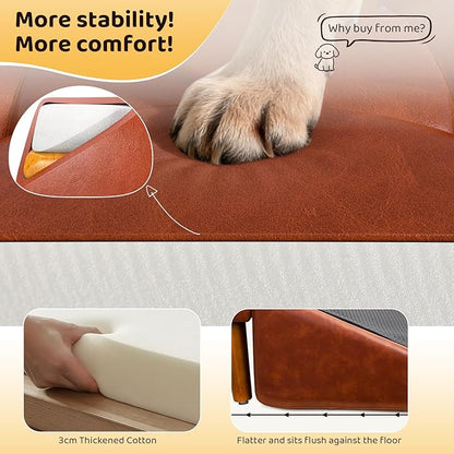 Dog Stairs for Small Dogs and Cats 16" H - with Encrypted Dot-Grip Non-Slip Surface, 2-in-1 Pet Ramp & Steps for Bed/Couch, Foldable Split Ottoman with Solid Wood Frame, Sturdy & Portable for Puppies