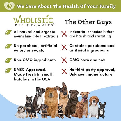 Wholistic Pet Organics Pet Shampoo Concentrate: Heavenly Herbal Organic Dog Shampoo and Conditioner - All Natural Puppy and Cat Shampoo for Dry, Itchy Skin, Allergies, Dandruff (2.0, Ounces)
