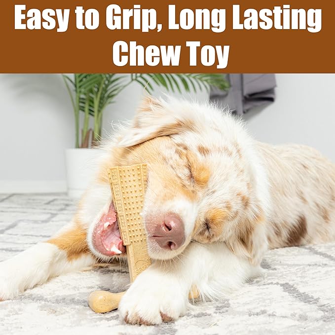 SPOT Bam-Bones Plus T-Bone, Bamboo Fiber & Nylon Dog Chew, Durable for Aggressive Chewers, Non-Splintering, for Adult Dogs & Teething Puppies Under 90lbs, 7in, Chicken Flavor