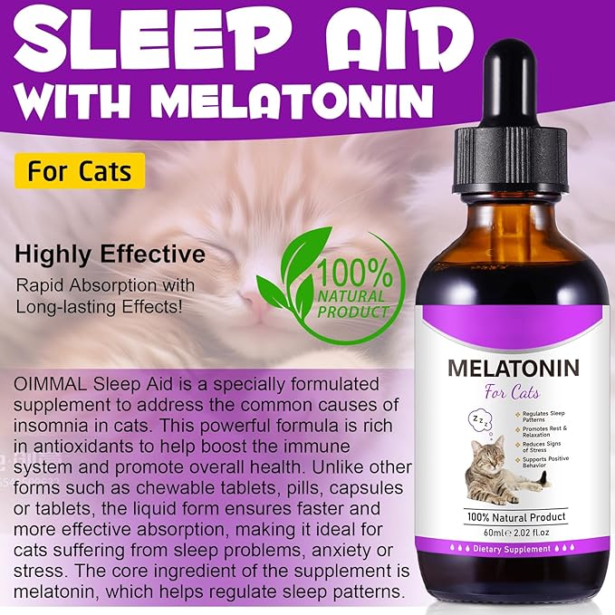 asusxcli Melatonin for Cats - Cat Calming Treats- Cat Sedative for Grooming - Helps to Support Restful Sleep for Your Cat - Cat Sleep Aid - Anxiety Relief for Cats
