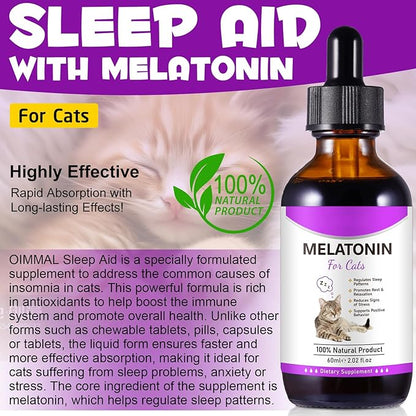 asusxcli Melatonin for Cats - Cat Calming Treats- Cat Sedative for Grooming - Helps to Support Restful Sleep for Your Cat - Cat Sleep Aid - Anxiety Relief for Cats
