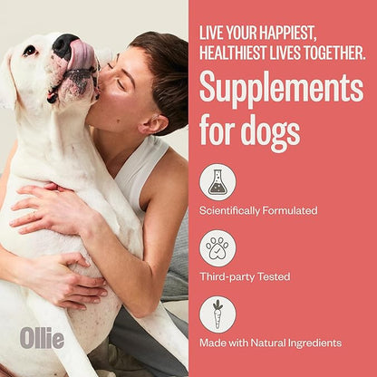 Ollie Chill Pills Calming Supplement Chews for Dogs, Anxiety Relief for Dogs, Melatonin for Stress Relief, 60 Count Appx.
