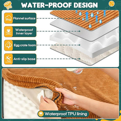 Dog Car Bed, Non-Slip Backseat Extender Pet Mat, Removable Washable Dog Bed for SUVs, Sedans & Trucks, Anti-Slip Travel Bed for Dogs, Easy Clean & Scratch-Proof & Comfort Brown（56"x28.7"