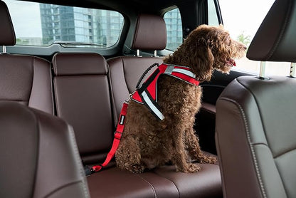 Support Pets Dog Seat Belt for Car – Adjustable Dog Safety Seatbelt Harness for Dogs & Puppies – Vehicle Seatbelt Clip for Secure Pet Travel – Durable Dog Accessories & Travel Restraint – Red 1 Pack