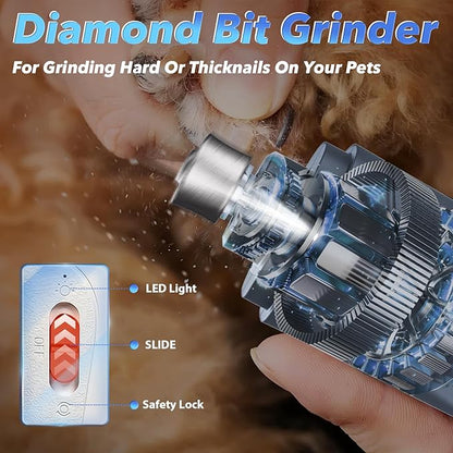 CATPICK 2-in-1 Cat Nail Clippers & Dog Nail Clippers Trimmers for Large Medium Small Dogs Cats Claw Trimmer Quick Sensor and Safety Guard USB Rechargeable with 2 LED Lights Dogs Nail Trimmer