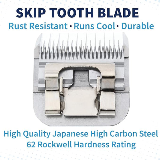 Bucchelli Detachable A Series 4 Blade Dog Grooming Skip Tooth Cuts Length 3 3/8" - 9.6mm Japanese High Carbon Steel Dog Grooming Blade Supplies | Detachable Blade Clippers (Compatible A5 Series(B4)
