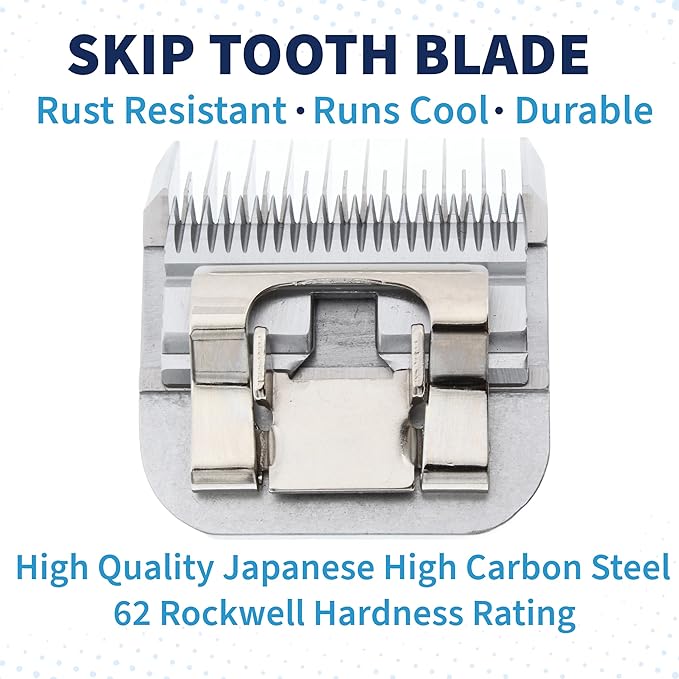 Bucchelli Detachable A Series 5 Blade Dog Grooming Skip Tooth Cuts Length 1/4" - 6.4mm Japanese High Carbon Steel Dog Clippers for Grooming | Detachable Clipper Blade 5 (Compatible A5 Series(B5)