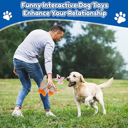 Squeaky Dog Toys, Tough Chew Toys for Dogs, Crinkle Interactive Squeaky Stuffed Dog Toy for Small Medium Large Breeds, Plush Dog Toy to Keep Them Busy, Pet Toys for Dogs