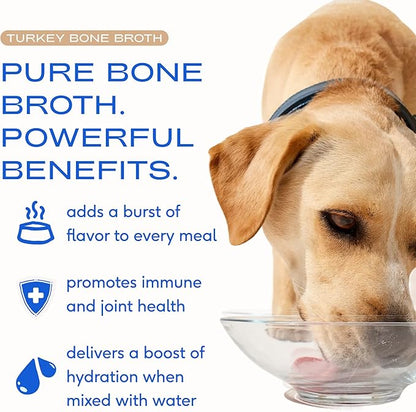 Native Pet Bone Broth for Dogs and Cats - Turkey Bone Broth Powder Dog Food Toppers for Picky Eaters - Provides Extra Nutrition for Joint Strength, Immune Support & Heart Health - 192 Scoops