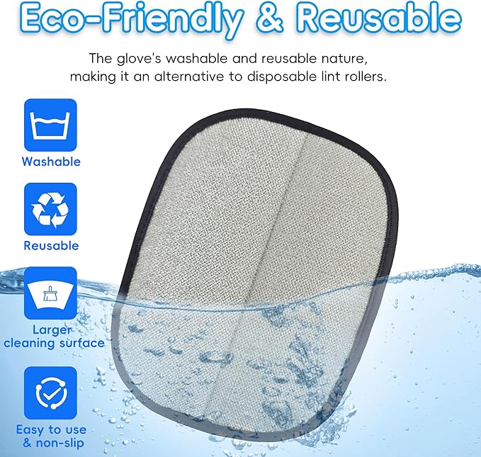 YOSEPATI Thickened Ectrostatic Pet Hair Removal Glove, Magic Brush Pet Hair Remover Tool for Cat & Dog, Upgraded Reusable Pet Hair Gloves for Couch, Clothing, Carpet & Car Seat, Cat Grooming Gloves