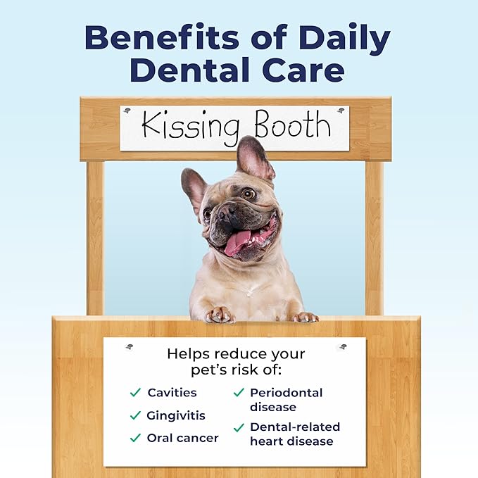 Vetnique Dentabliss - Dog Teeth Cleaning Finger Mitt Dental Wipe - Dog Plaque & Tartar Prevention with Brushing Beads - Flavored Dog Teeth Wipes, Dog Breath Freshener (Chicken)