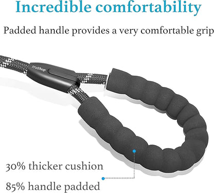 iYoShop Dual Dog Leash - 360° Swivel, No Tangle Walking Leash with Shock Absorbing Bungee for Two Dogs (Large, 25-150 lbs, Black)