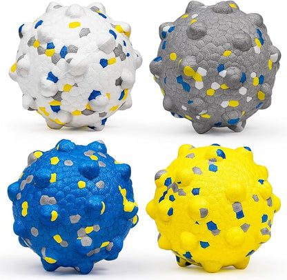 Moonorange Dog Tennis Balls for Aggressive Chewers, Indestructible Durable Bouncy Interactive Toy for Dogs Fetch Game Lightweight Floating Outdoor Training(4Pcs Large)