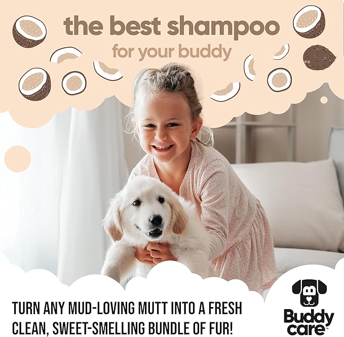 2in1 Dog Shampoo & Conditioner by Buddycare | Coconut Scented | with Aloe Vera and Pro Vitamin B5 (33.8oz)