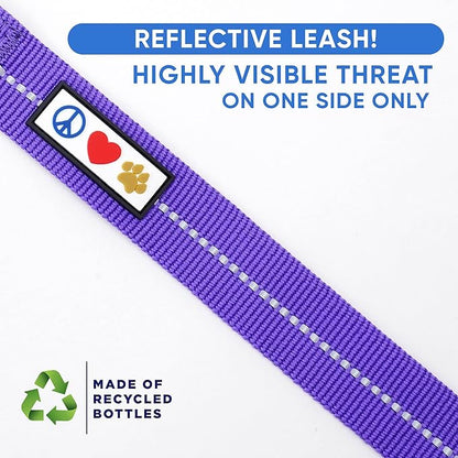Pawtitas Purple Dog Leash 6 ft M/L Reflective Durable Lightweight Recycled Lead for Medium or Large Dogs and Puppies