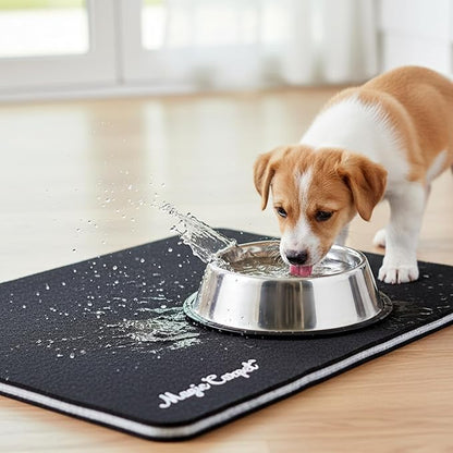 Magic Carpet™ Kennel Liner & Pet Feeding Mat (2-Pack) | 18″ × 11.75″ Each | Heavy-Duty Absorbent & Puncture-Resistant | Washable, Reusable, Eco-Friendly | Made in USA | Recycled Material