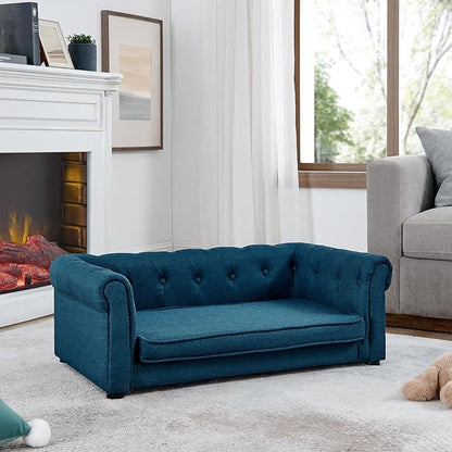 KEIKI Dog Bed for Medium and Large Dogs, Elevated Dog Sofa, Durable Elevated Pet Couch Bed with Legs, 39" Pet Bed, Blue