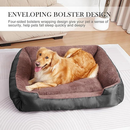 Dog Beds for Small Dogs, Small Pet Beds with Sides, Rectangle Dog Bed with Nonskid Bottom