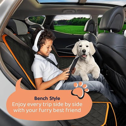 Petloox XL Dog Car Seat Cover for Back Seat, Waterproof Hammock for Car, SUV & Truck, Non-Slip Backseat Cover for Dogs, Heavy-Duty Dog Hammock Style Seat Protector Pets, Easy to Install & Clean