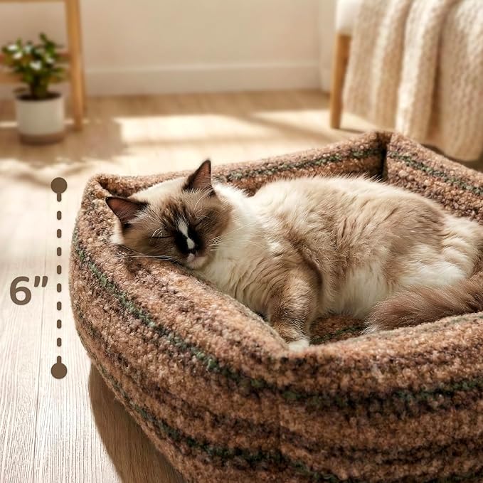 WESTERN HOME WH Dog Beds for Small Dogs & Cat, Washable Cat Bed - High Back Support Pet Sofa with Sides, Soft Small Pet Bed with Anti Slip Bottom, 20inch, Brown