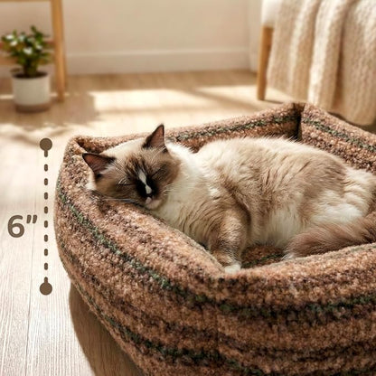 WESTERN HOME WH Dog Beds for Small Dogs & Cat, Washable Cat Bed - High Back Support Pet Sofa with Sides, Soft Small Pet Bed with Anti Slip Bottom, 20inch, Brown