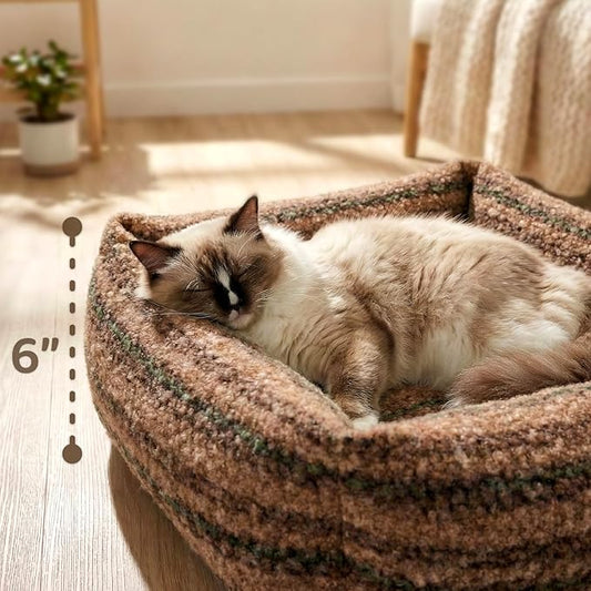 WESTERN HOME WH Dog Beds for Small Dogs & Cat, Washable Cat Bed - High Back Support Pet Sofa with Sides, Soft Small Pet Bed with Anti Slip Bottom, 20inch, Brown