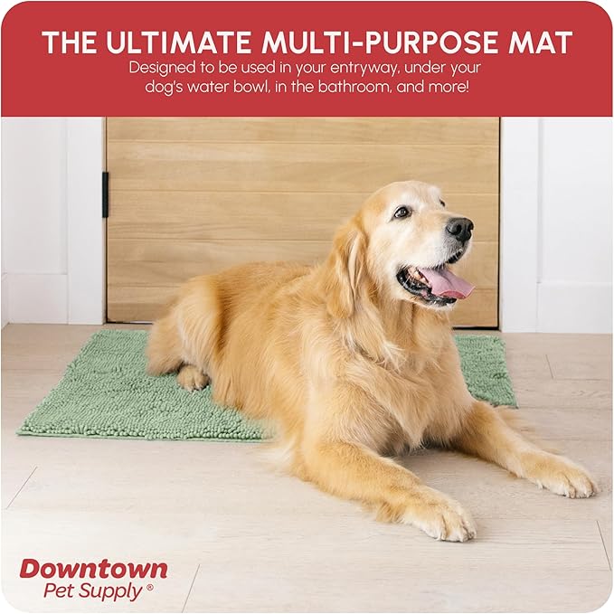 My Doggy Place Dog Mud Mat, 36" x 26" Sage – Thick Microfiber Entry Rug for Snow, Mud & Salt – Absorbent, Quick-Dry, Washer-Safe & Non-Slip, Large
